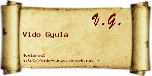 Vido Gyula névjegykártya