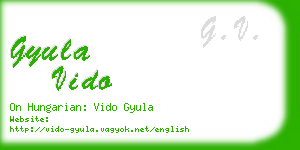 gyula vido business card